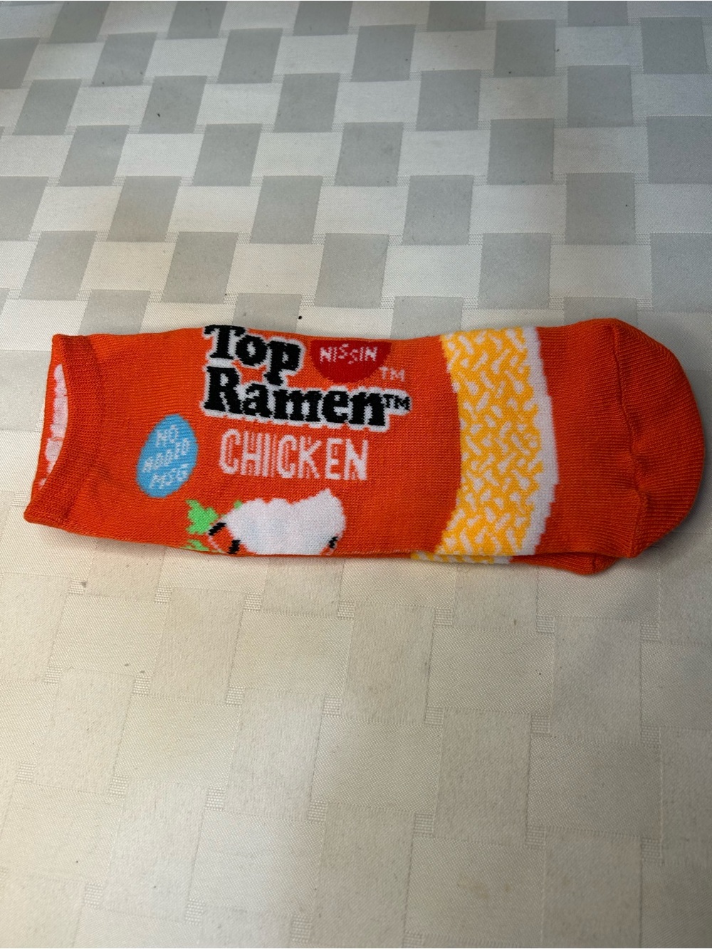 Top Ramen Chicken Orange Novelty No-Show Socks